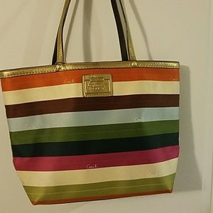 Coach Legacy Striped Tote
